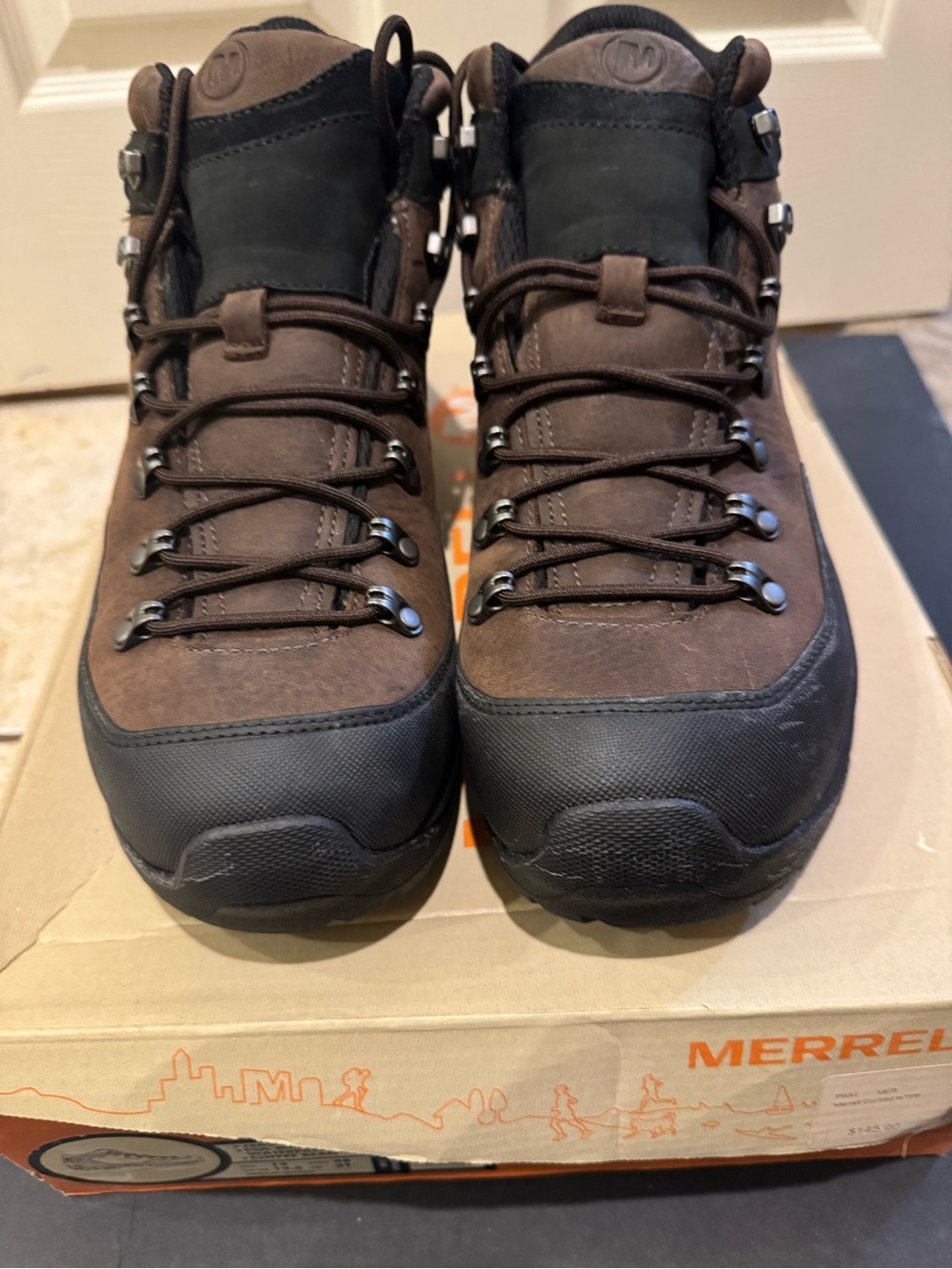 Merrell Brown and Black Men's Waterproof Hiking Boots size 13